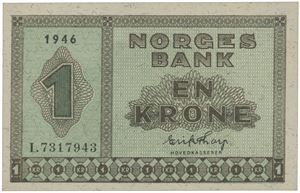 1 krone 1946. I.7317943.