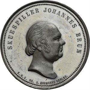 Johannes Brun 1882. Ekwall. Tinn. 45 mm. R.