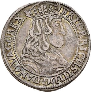 FREDERIK III 1648-1670, CHRISTIANIA, 1/2 speciedaler 1654. RR. S.9
