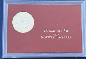 Norge, 100 år 1972. Sølv. 50 g. 925/1000