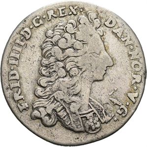 FREDERIK IV 1699-1730. 1 mark 1715. S.6