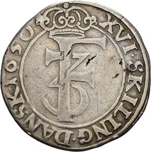 FREDERIK III 1648-1670. 1 mark 1650. S.27