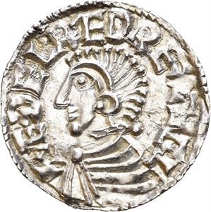 Aethelred II 978-1016, penny long cross type, London, myntmester Aethelwerd (1,68 g)
