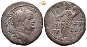 JUDAEA, Herodians. Agrippa II, with Vespasian. Circa AD 50-100. Æ (28 mm, 14,10 g).