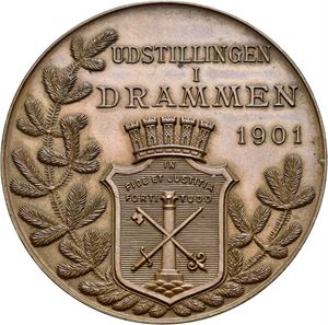 Drammensutstillingens prismedalje 1901. Lund/Rui. Bronse