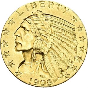 5 dollar 1908