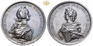 Kronprinsessens nedkomst 1792. Hull. Sølv. 49 mm