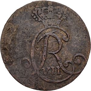 Christian VII 1766-1808. 2 skilling 1805. Preget i kobber/struck in copper. S.4