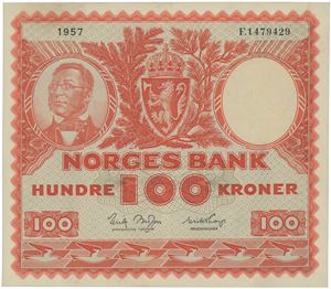 100 kroner 1957. F.1479429.