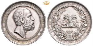 Oscar II. Det 8. Almindelige Norske Landbrugsmöde i Trondhjem 1887. Throndsen. Sølv