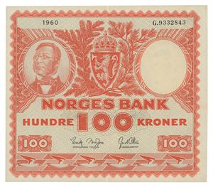 100 kroner 1960. G9332843