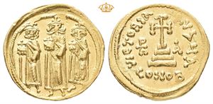 Heraclius, AD 610-641 with Heraclius Constantine and Heraclonas. AV solidus (4,39 g)