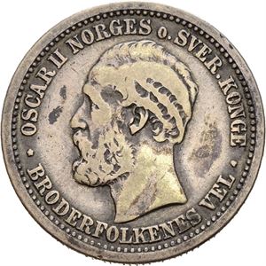 OSCAR II 1872-1905, KONGSBERG, 1 krone/30 skilling 1875