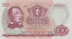 100 kroner 1972. S8304773.