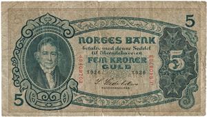 5 kroner 1926. J9408703. R.
