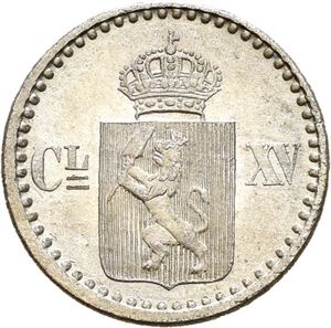CARL XV 1859-1872, KONGSBERG, 2 skilling 1871, med rosetter