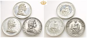 Ludvig Holberg (1684-1754). Lott 3 medaljer. Tinn. 50 mm