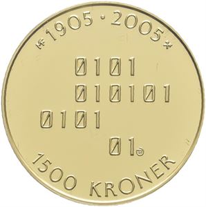 1500 kroner Hundreårsmynten 2005