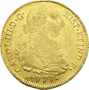 Carl III, 8 escudos 1777. Lima