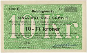 10 kroner 1949/50. Serie C. Nr. - . Blankett