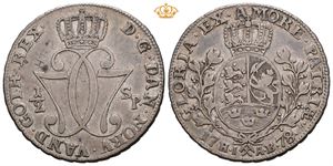 Christian VII (1766 - 1808) 1/2 speciedaler 1778 Risset inn HTP.