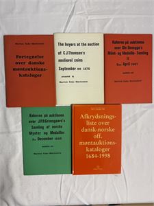 Morten Eske Mortensen div fortegnelser og avkrysningsliste for auksjonskataloger