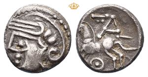 CENTRAL GAUL. Lingones, circa 120-50 BC. AR quinarius (1,77 g)