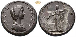 Julia Domna. Augusta, AD 193-217. Æ silvered medallion (41 mm, 68,26 g).