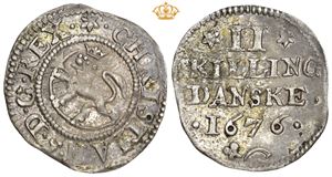 2 skilling 1676. S.23