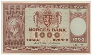 1000 kroner 1972. A.4245777