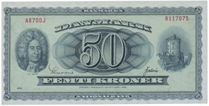 Danmark 50 kroner 1970 erstatning