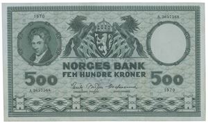 500 kroner 1970. A.3657568