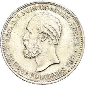OSCAR II 1872-1905, KONGSBERG, 2 kroner 1894
