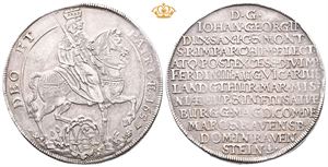 Germany. Sachsen, Johann Georg II, taler 1657. Dresden. Lite spor av anheng/minor trace of mounting