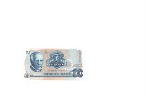 10 kroner 1972. QV0068791. Erstatningsseddel/replacement note