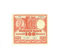 100 kroner 1957. F0328721