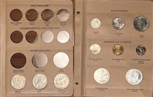 Lot moderne mynter. Dollar 1921 (Morgan), 1922, 1974, 1976, 1979, 1999, 2000 og 2002. 1/2 dollar 1976, 2007 og 1/4 dollar 1976. Totalt 11 mynter