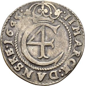 Christian IV 1588-1648. 2 mark 1645. S.37