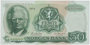 50 kroner 1973. X3133995. Erstatningsseddel/replacement note.
