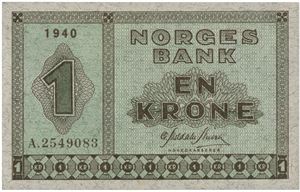 1 krone 1940. A2549083