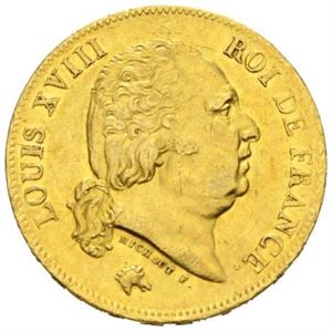 Ludvig XVIII, 40 francs 1818 W
