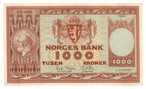 1000 kroner 1962. A2129438