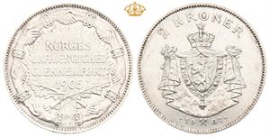2 kroner 1907 Unionsoppløsningen med gevær