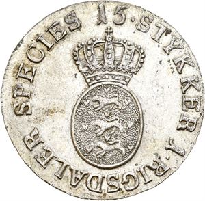 CHRISTIAN VII 1766-1808, KONGSBERG, 1/15 speciedaler 1796. S.12