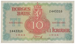 10 kroner 1944. Z443316