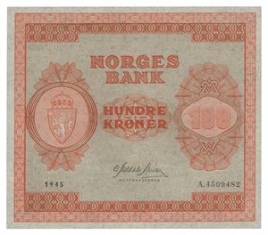 100 kroner 1945. A.4509482