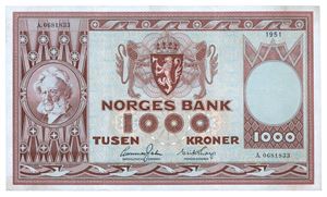 1000 kroner 1951. A0681833