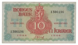 10 kroner 1944. Z386196