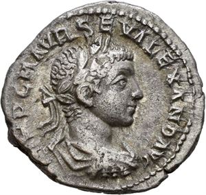 Severus Alexander 222-235, denarius, Roma 222-228 e.Kr. R: Pietas stående
