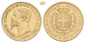 Sardinia, Vittorio Emanuele II, 20 lire 1852